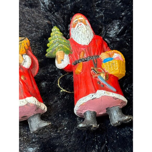 Vintage Santa Claus Christmas Ornaments Set Of 4 Figurines - Picture 5 of 10